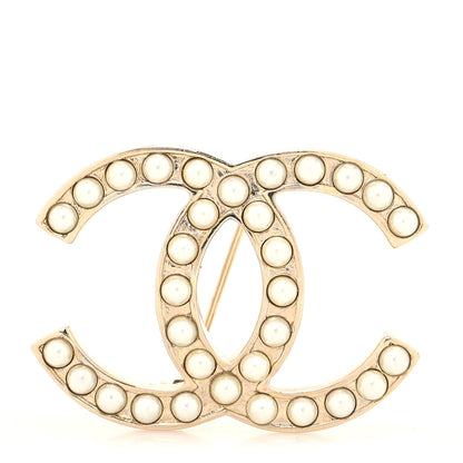 Chanel Pearl CC Brooch Light Gold 1 of 3