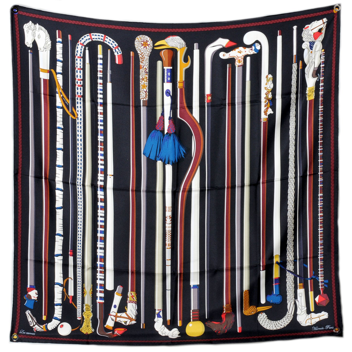 Silk Les Cannes Scarf 90