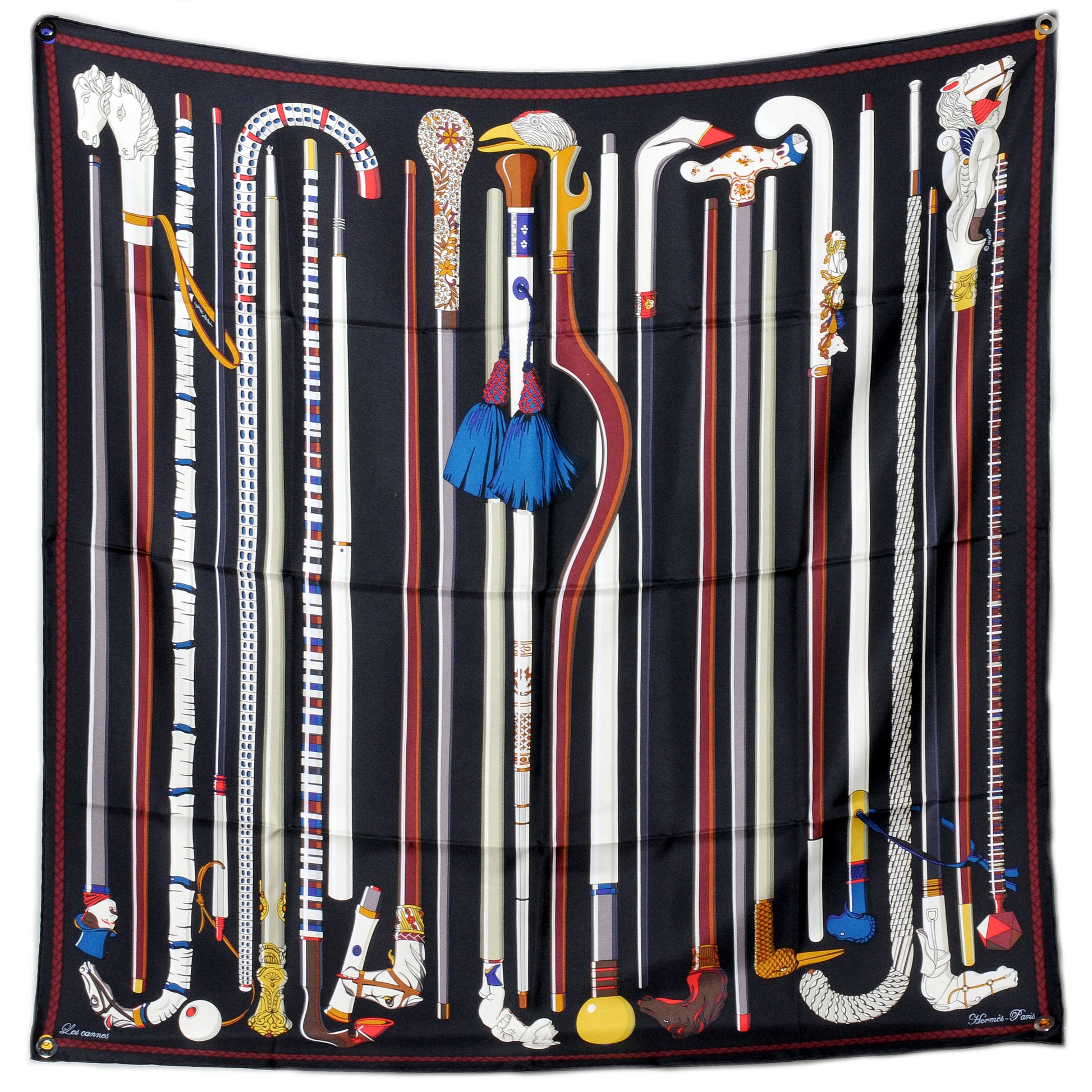Hermes Silk Les Cannes Scarf 90 2 of 8