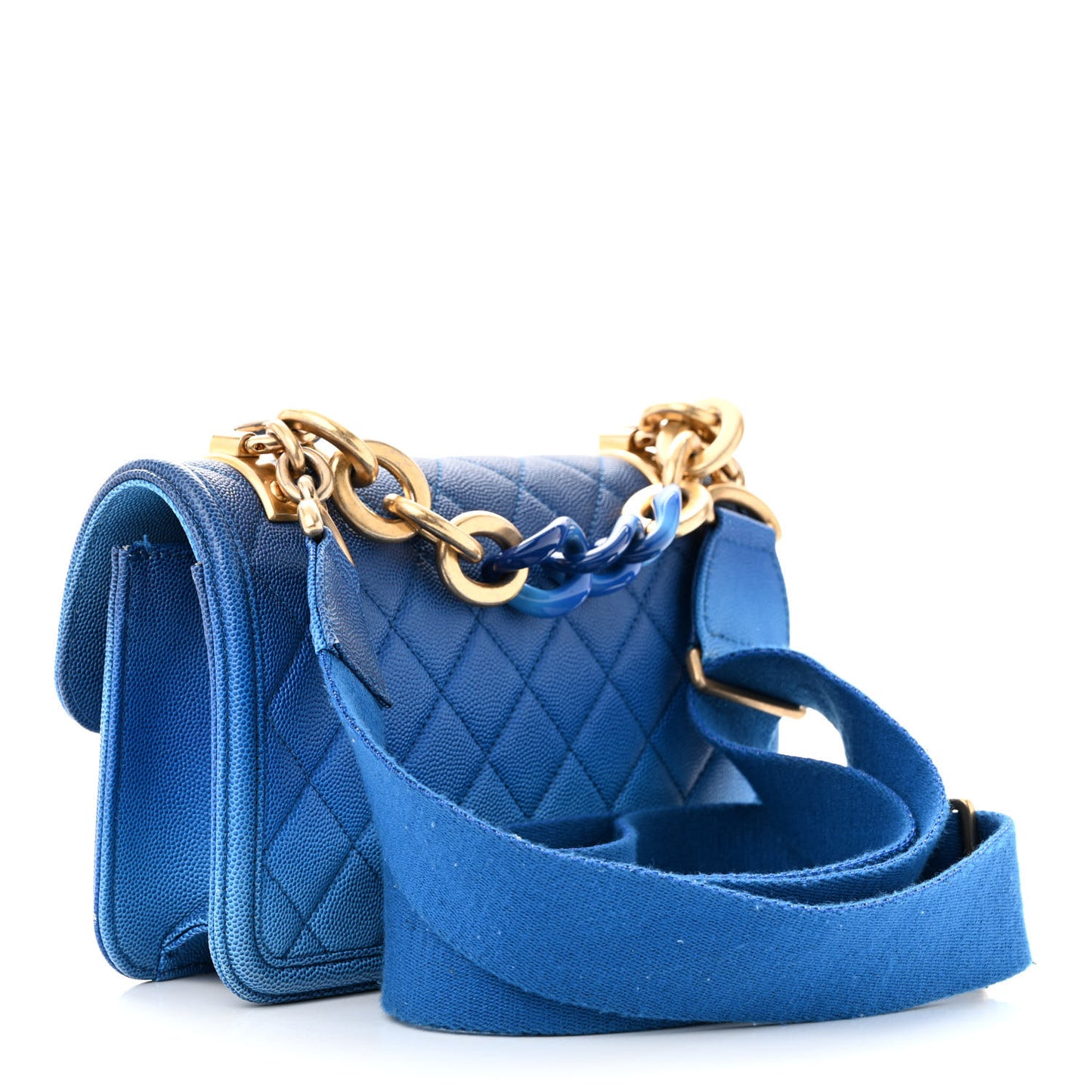 Caviar Quilted Small Sunset On The Sea Flap Blue