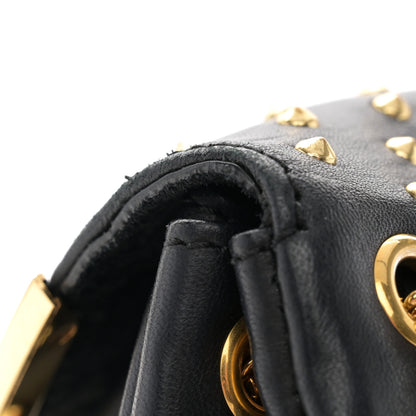 Alexander McQueen Nappa Studded Skull Box Chain Clutch Black Gold 10 of 13