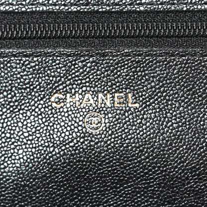 Chanel Iridescent Caviar Quilted Wallet on Chain WOC Black 6 of 11
