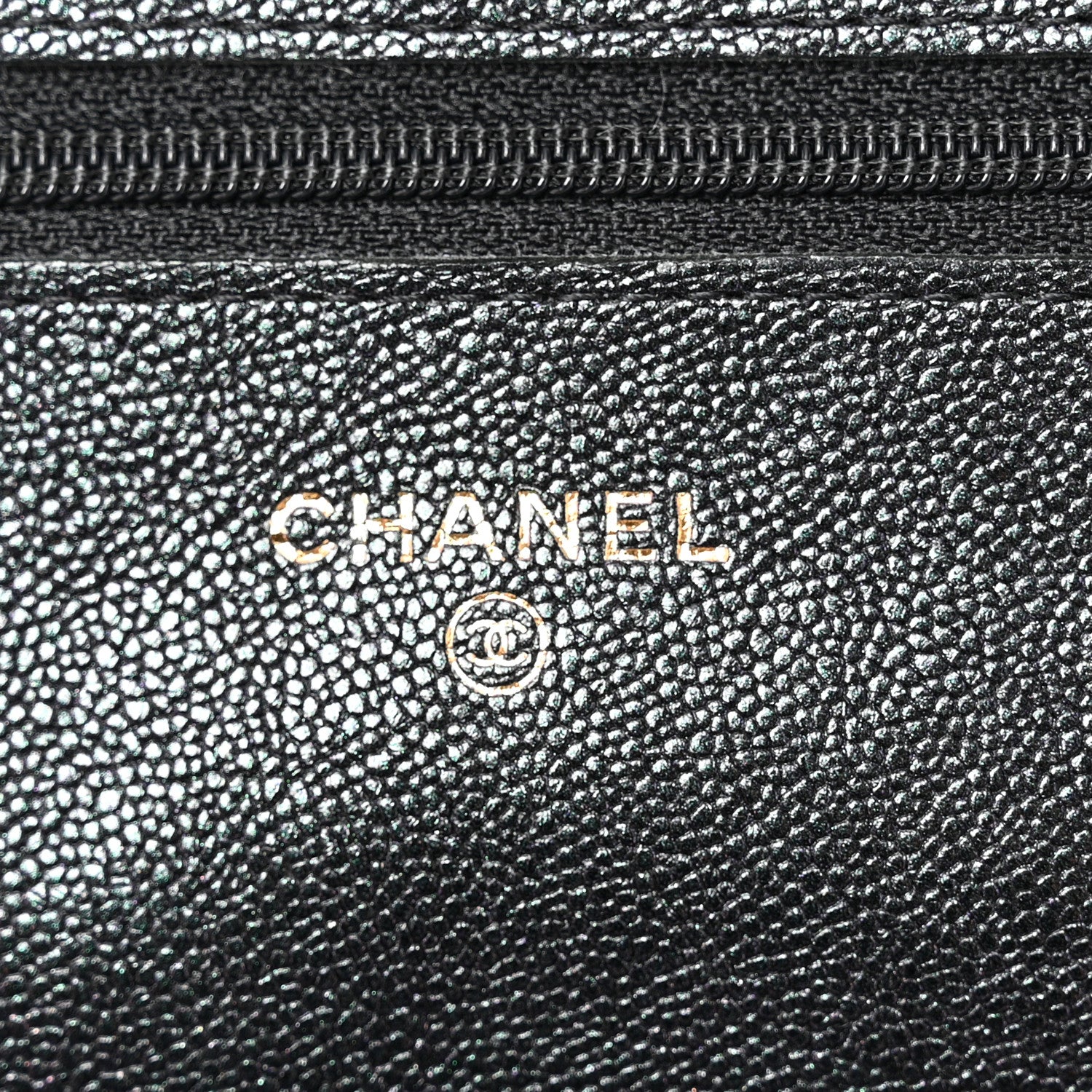Chanel Iridescent Caviar Quilted Wallet on Chain WOC Black 6 of 11