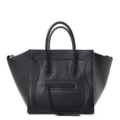 Celine Supple Calfskin Medium Phantom Luggage Black 1 of 13