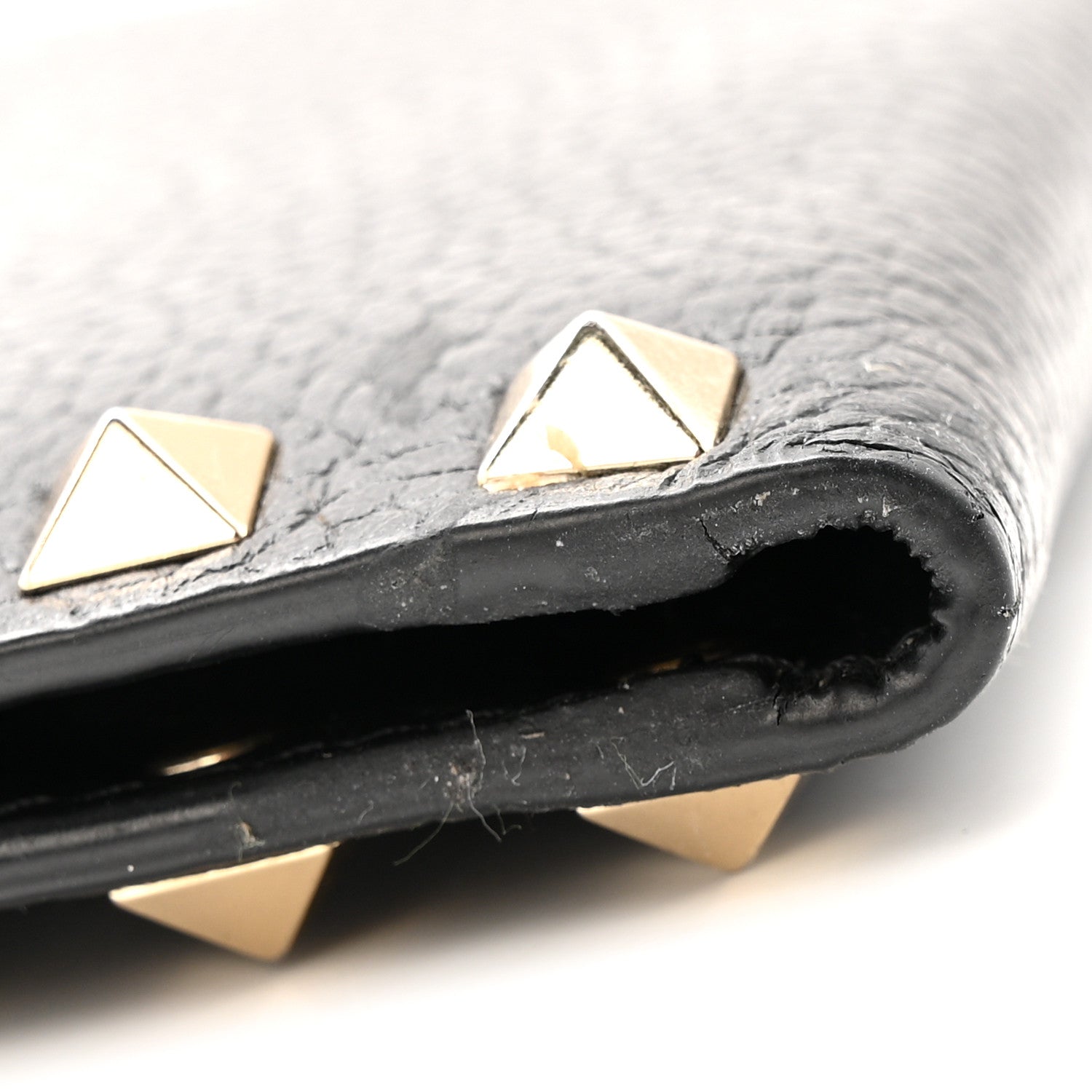 Valentino Garavani Pebbled Calfskin Rockstud Coin Case Card Holder Black 15 of 20