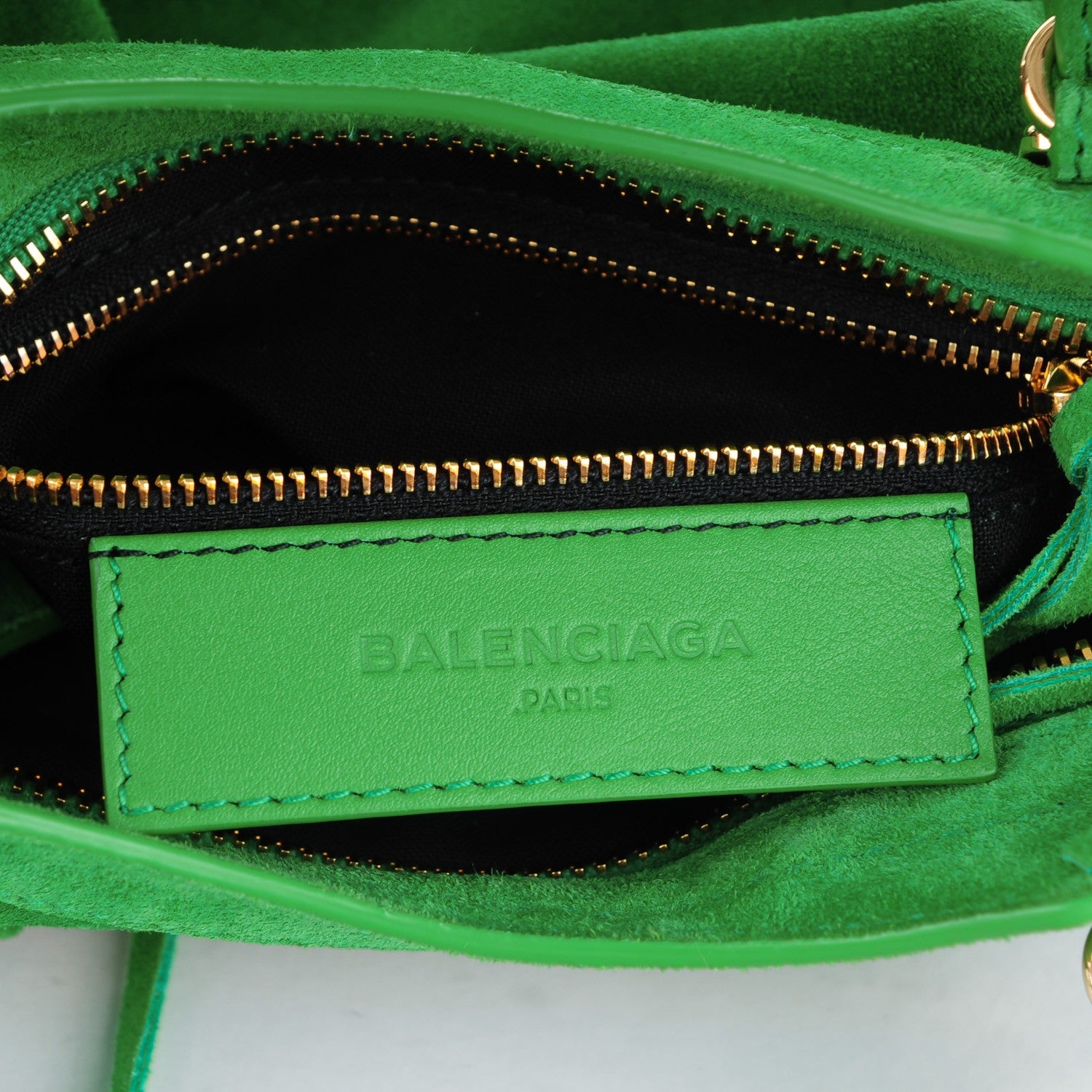 Balenciaga Baby Daim Suede Gold Metallic Edge Hardware Mini City Vert Fluo 7 of 8