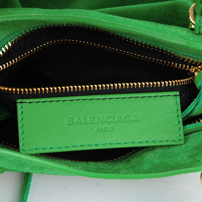 Balenciaga Baby Daim Suede Gold Metallic Edge Hardware Mini City Vert Fluo 7 of 8