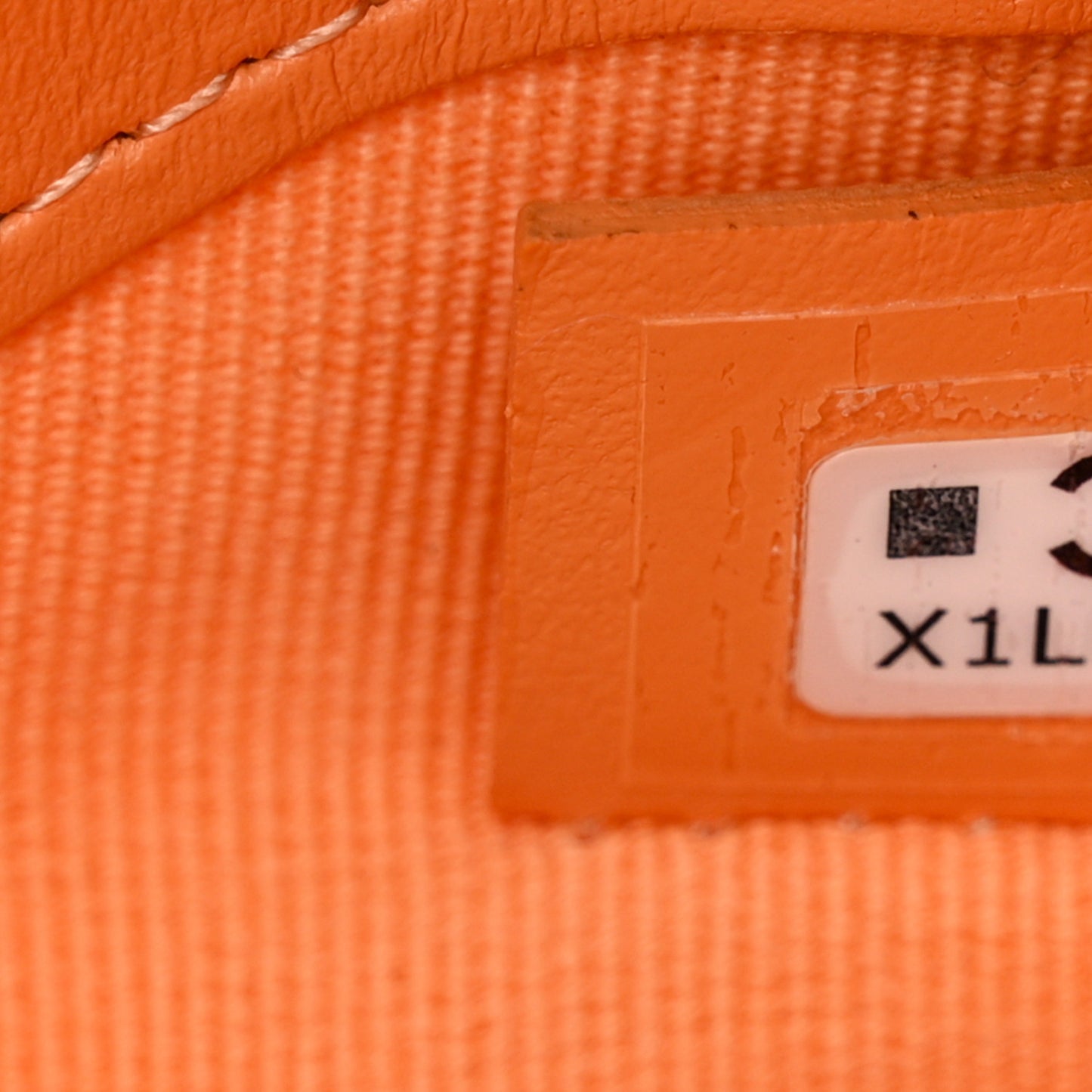 Shiny Crumpled Calfskin Quilted Nano 31 Shopping Bag Orange