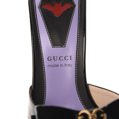 Gucci Patent Crystal GG Bow Sadie Spike Ankle Strap d'Orsay Platform High Heel Pumps 36.5 Black 6 of 9
