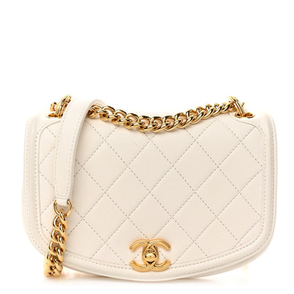Chanel Calfskin Quilted Small Underline Flap White 1 of 12