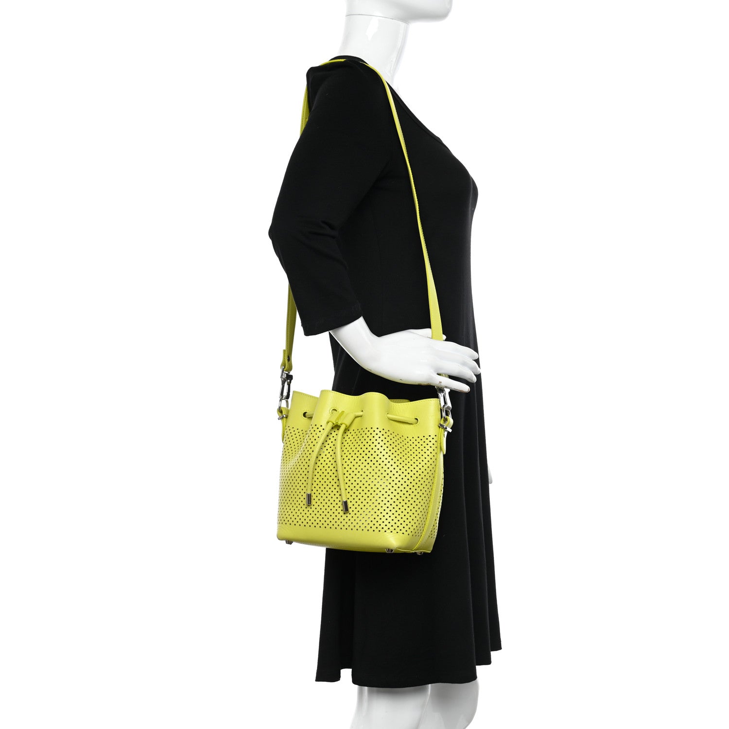 Proenza Schouler Calfskin Perforated Medium Bucket Bag Sulphur 2 of 14