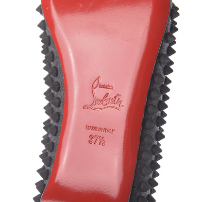 Christian Louboutin Flannel Pigalle Spikes Flats 37.5 Antracite 9 of 10