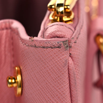 Prada Saffiano Mini Galleria Double Zip Tote Petalo 18 of 19