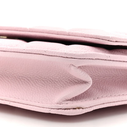 Chanel Caviar Quilted Tiny CC Wallet On Chain WOC Light Pink 9 of 11