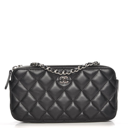 Chanel Lambskin Quilted Small Clutch With Chain Black 1 of 9