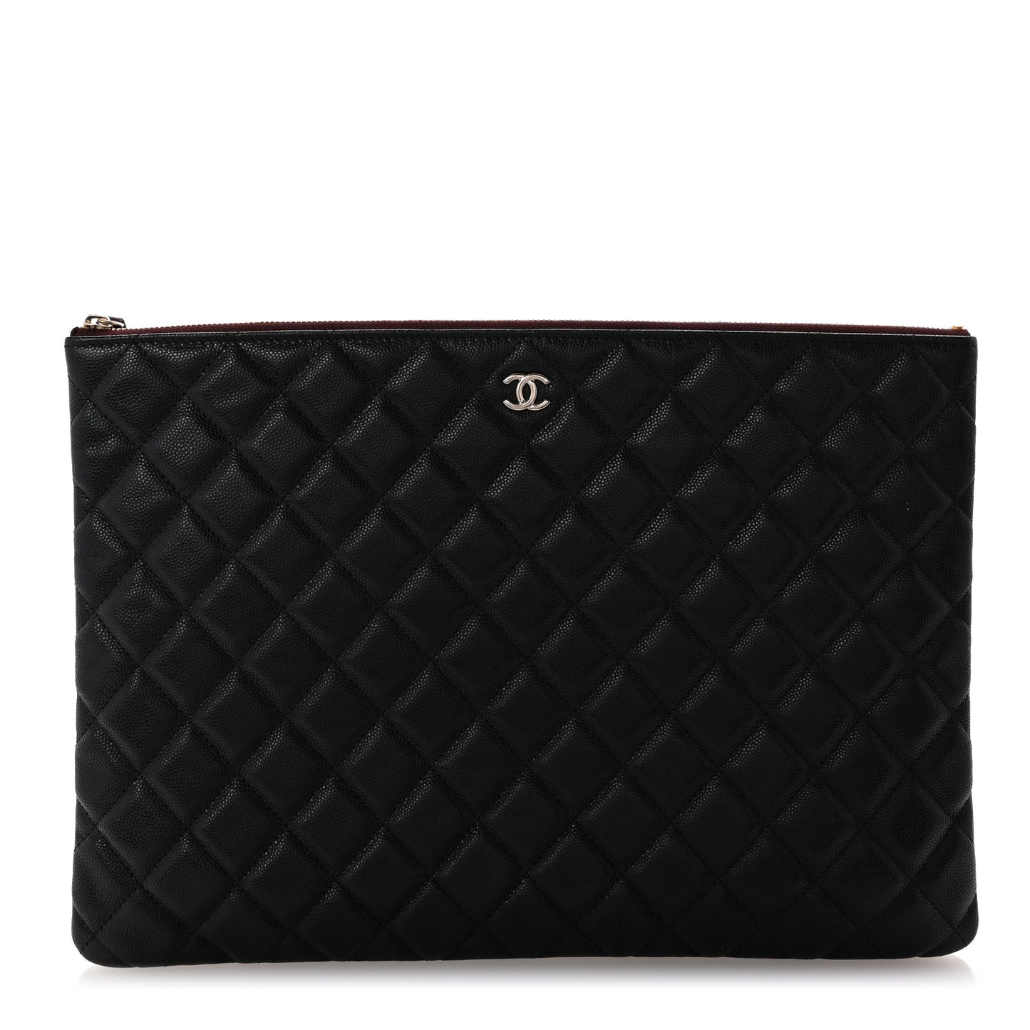 Caviar Quilted Large Cosmetic Case Black