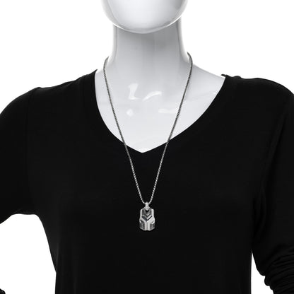 John Hardy Sterling Silver Black Sapphire Classic Chain Dog Tag Necklace 2 of 5