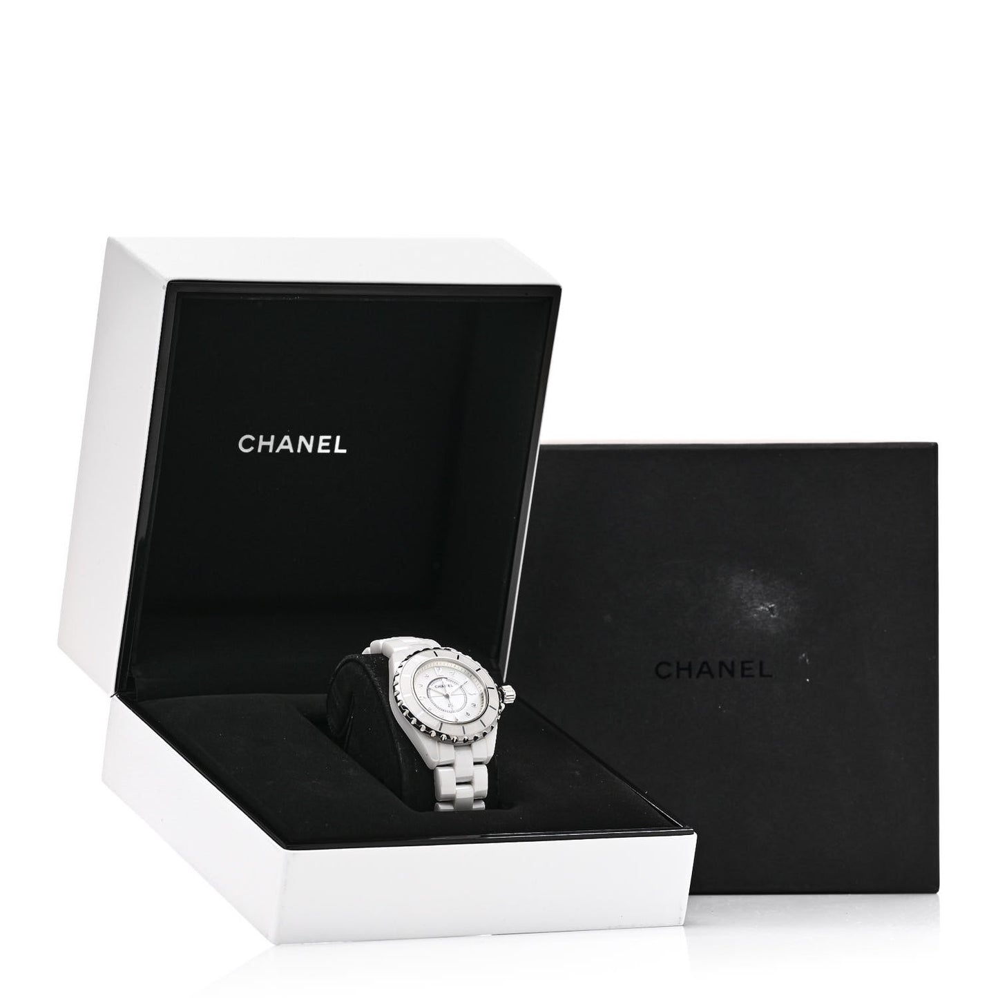 Stainless Steel Ceramic Diamond Mother of Pearl 33mm J12 Quartz Watch White