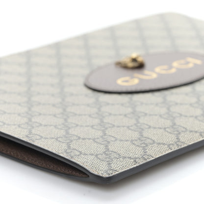 Gucci GG Supreme Monogram Neo Vintage Zip Wristlet Pouch Beige New Acero Crop 7 of 8