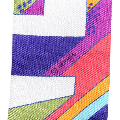 Hermes Silk On A Summer Day Twilly Bleu Roy Rouge Vert 4 of 4