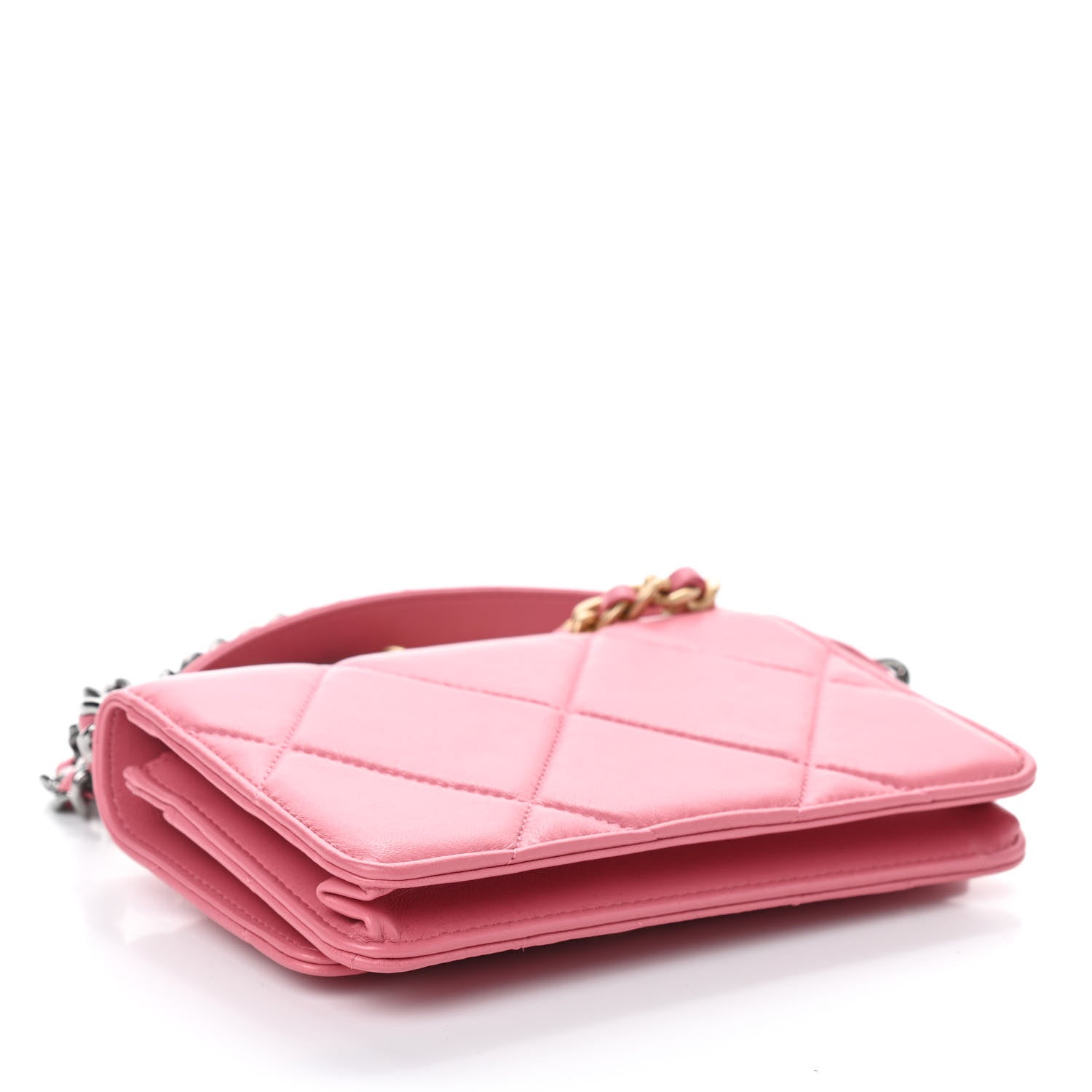 Chanel Lambskin Quilted Chanel 19 Wallet On Chain WOC Pink 4 of 10