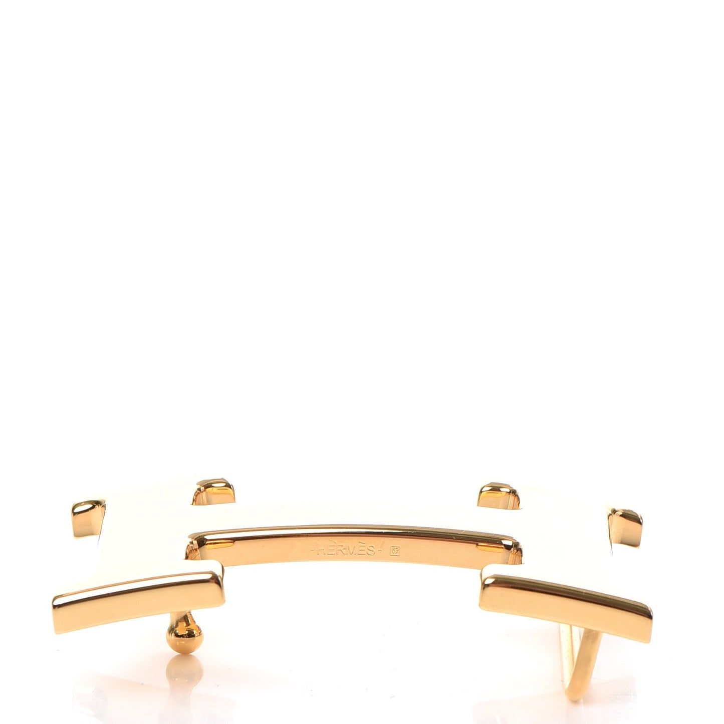 Polished 32mm H Belt Buckle Gold
