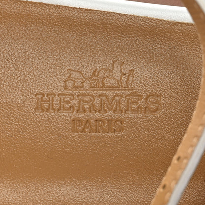 Hermes Calfskin Santorini Sandals 38 White 9 of 11