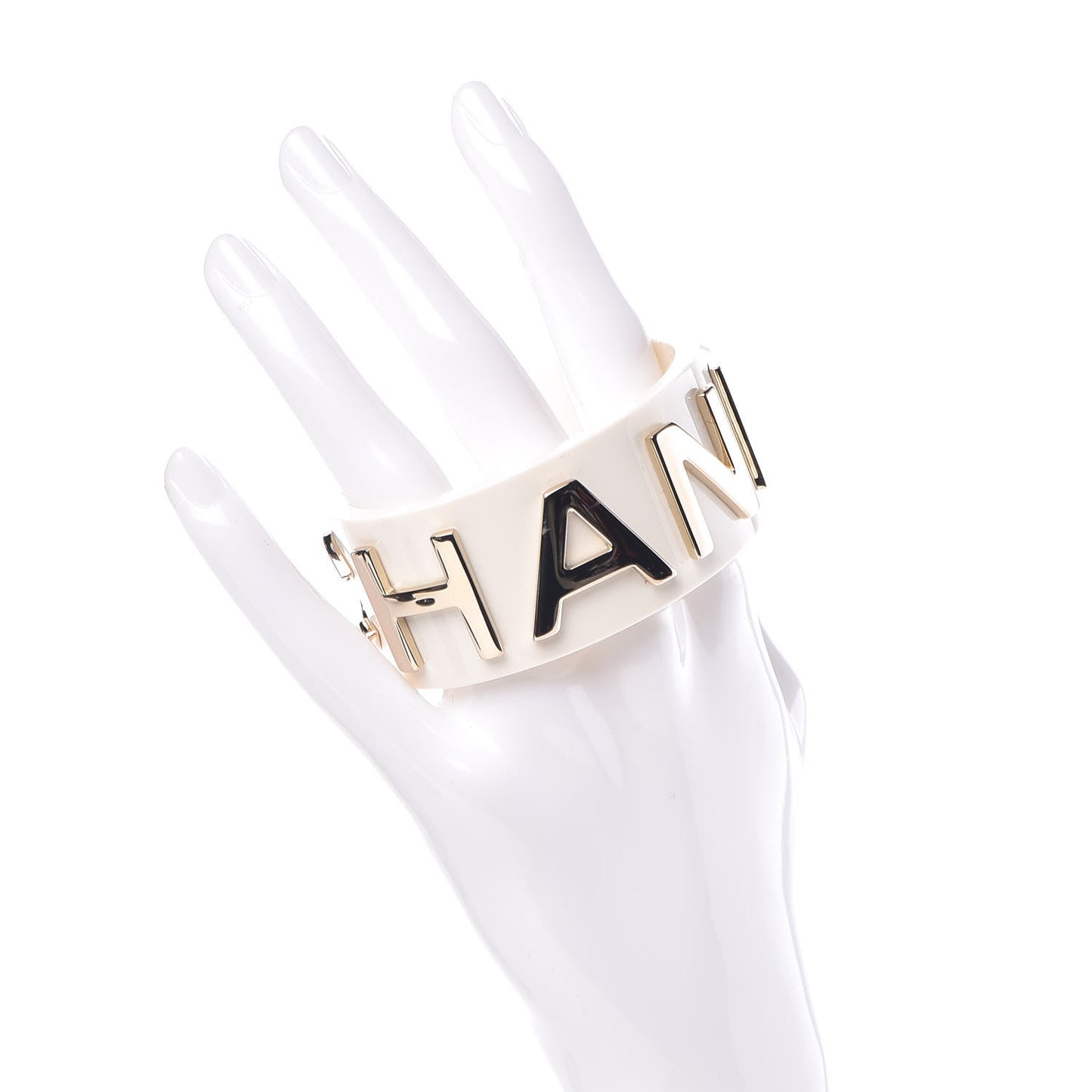 Resin Metal Cuff White