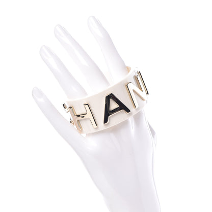 Chanel Resin Metal Cuff White 2 of 5