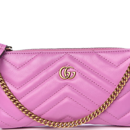 Gucci Calfskin Matelasse Mini GG Marmont Chain Bag Candy Mousse 10 of 10