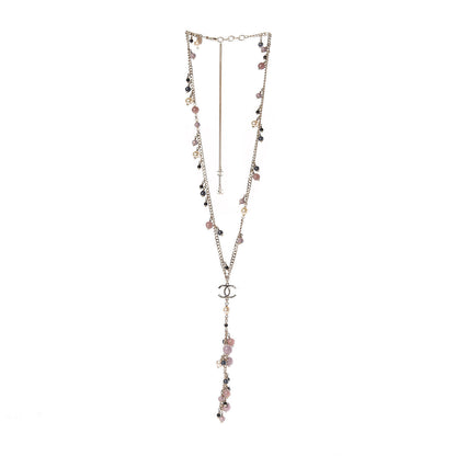 Chanel Pearl Beaded CC Necklace Gold Purple 3 of 6
