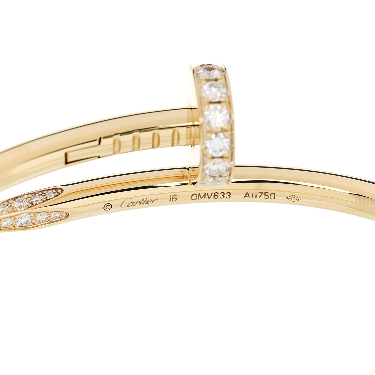 Cartier 18K Yellow Gold Diamond Juste Un Clou Bracelet 16 4 of 5