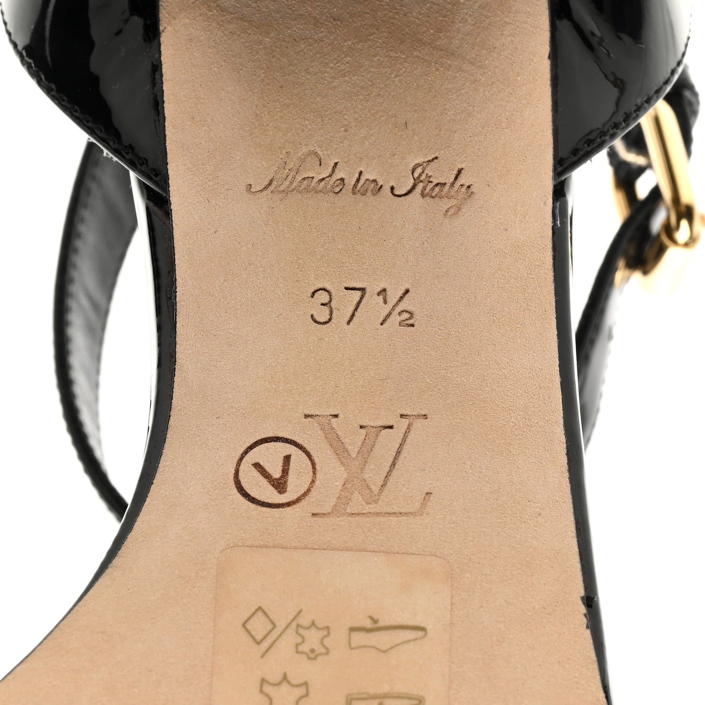 Patent Calfskin Shake Sandals 37.5 Black
