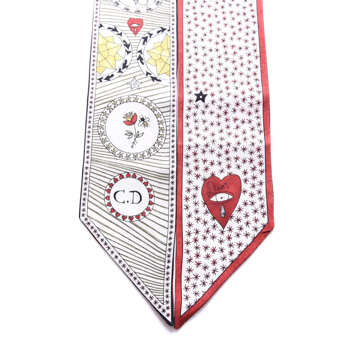 Christian Dior Silk Le Soleil Tarot Mitzah Scarf Off White 2 of 3