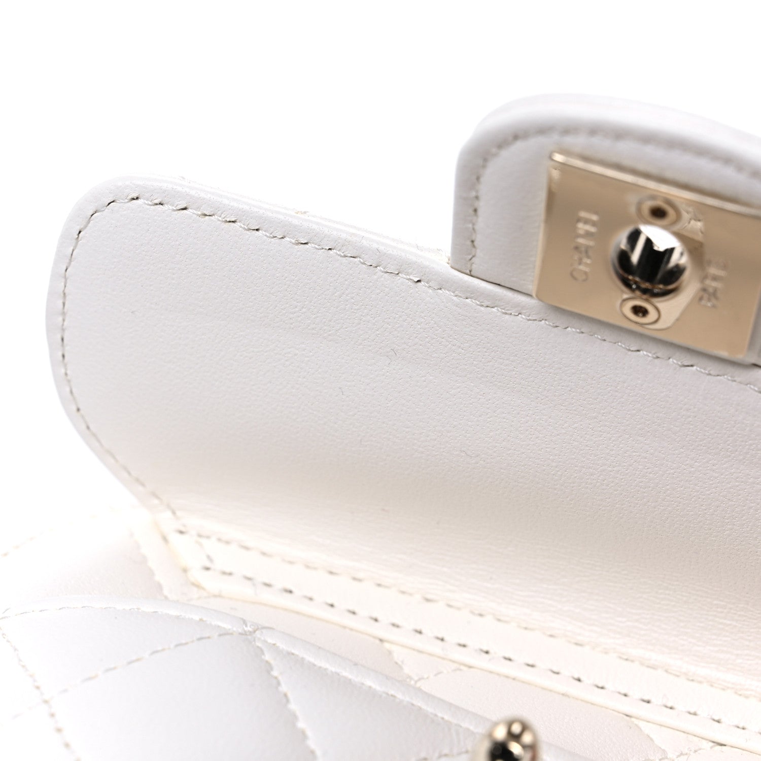 Chanel Lambskin Quilted CC In Love Heart Clutch With Chain White 10 of 12