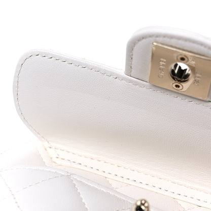 Chanel Lambskin Quilted CC In Love Heart Clutch With Chain White 10 of 12