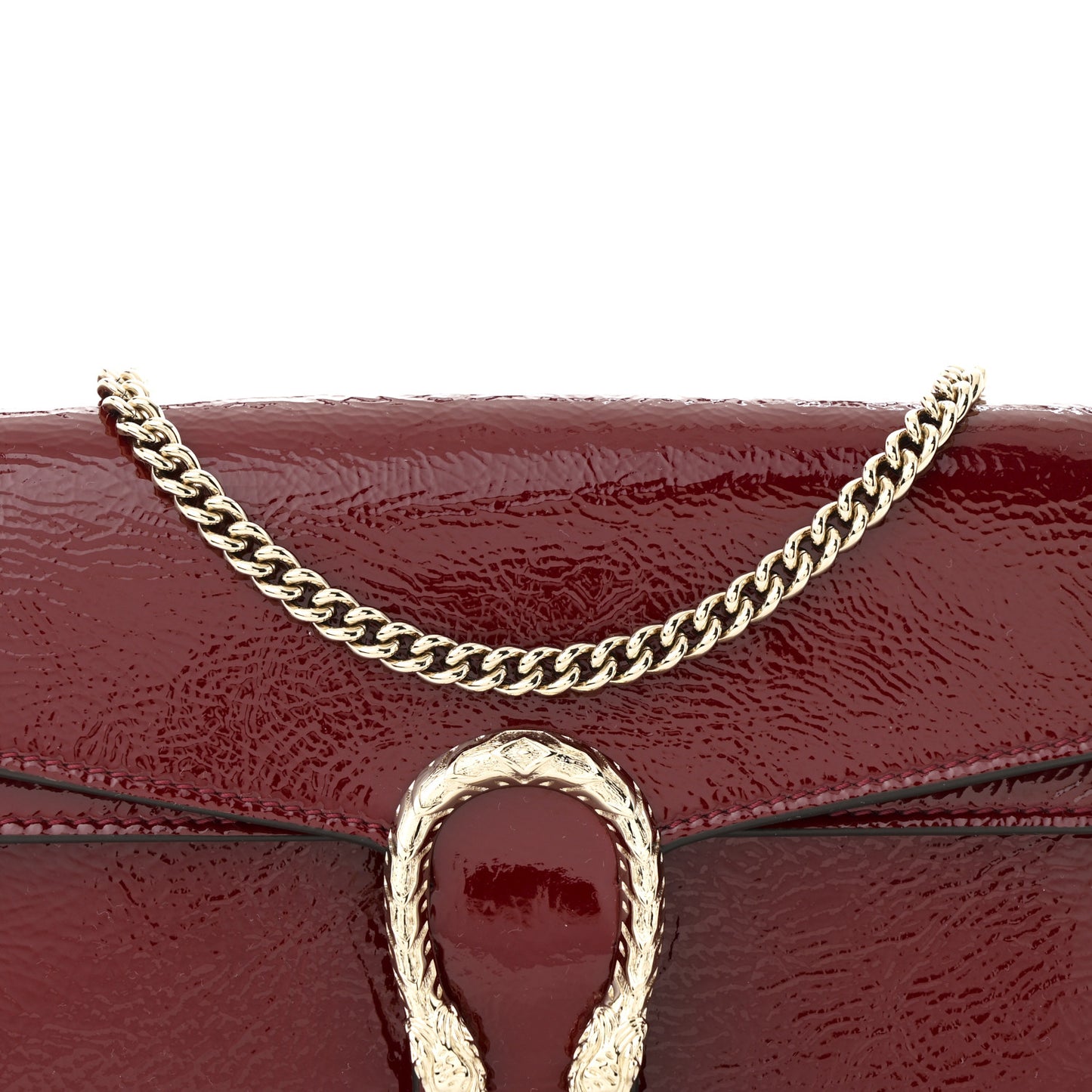 Crinkled Patent Mini Dionysus Shoulder Bag Rosso Ancora Red
