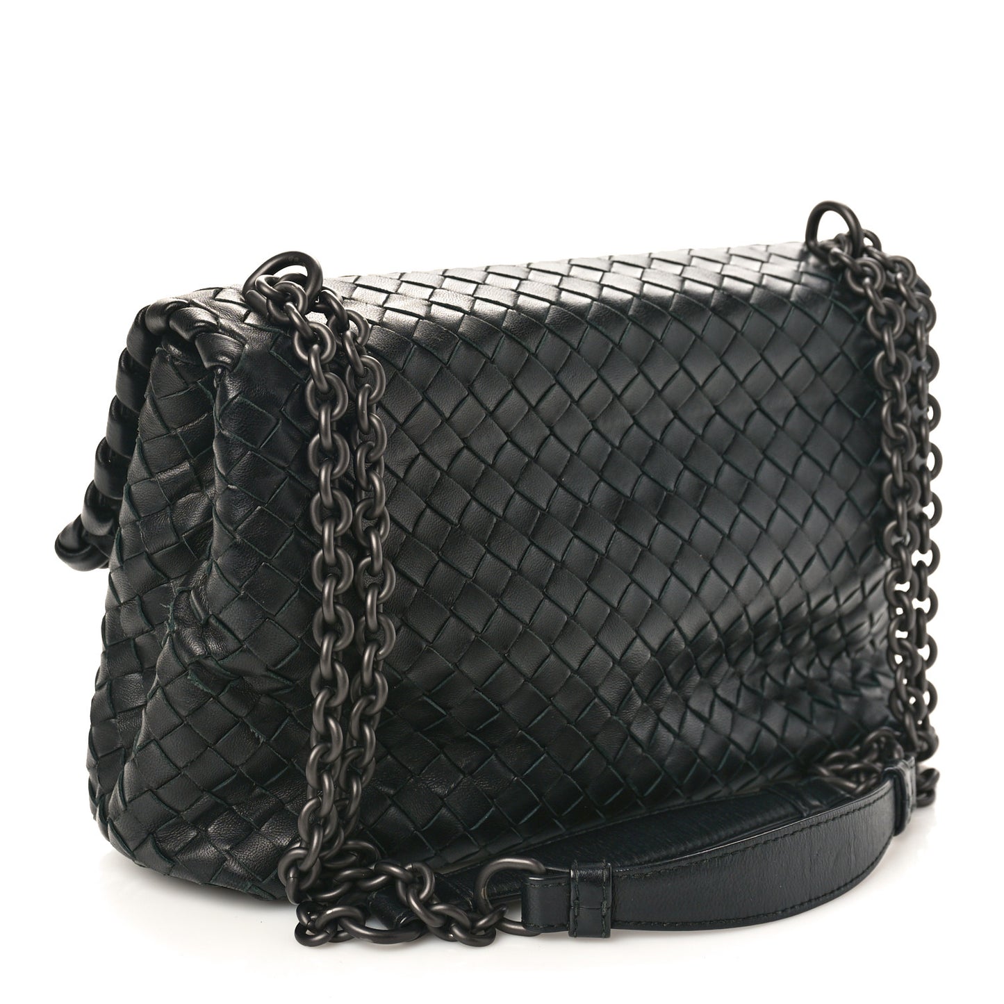 Nappa Intrecciato Small Olimpia Shoulder Bag Black