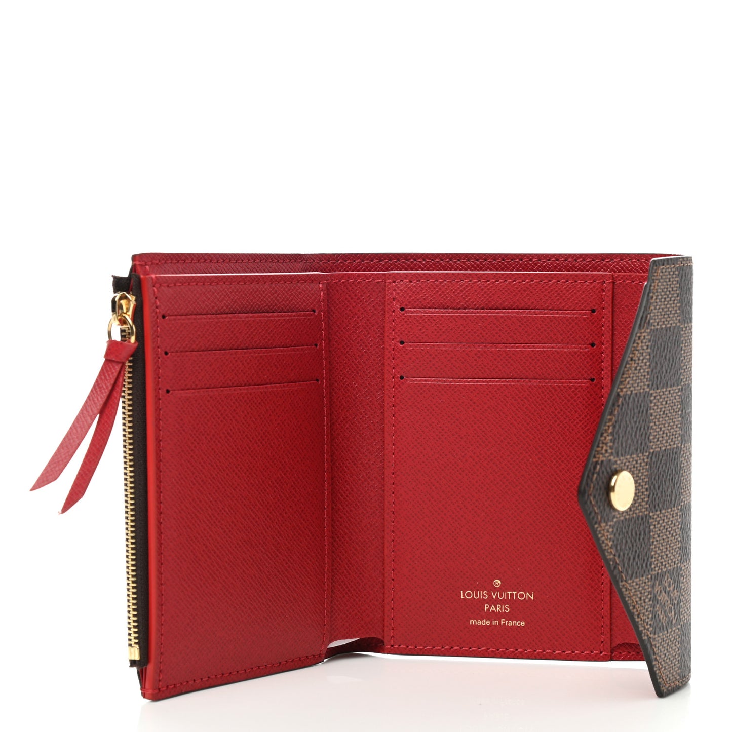 Damier Ebene Victorine Wallet Red