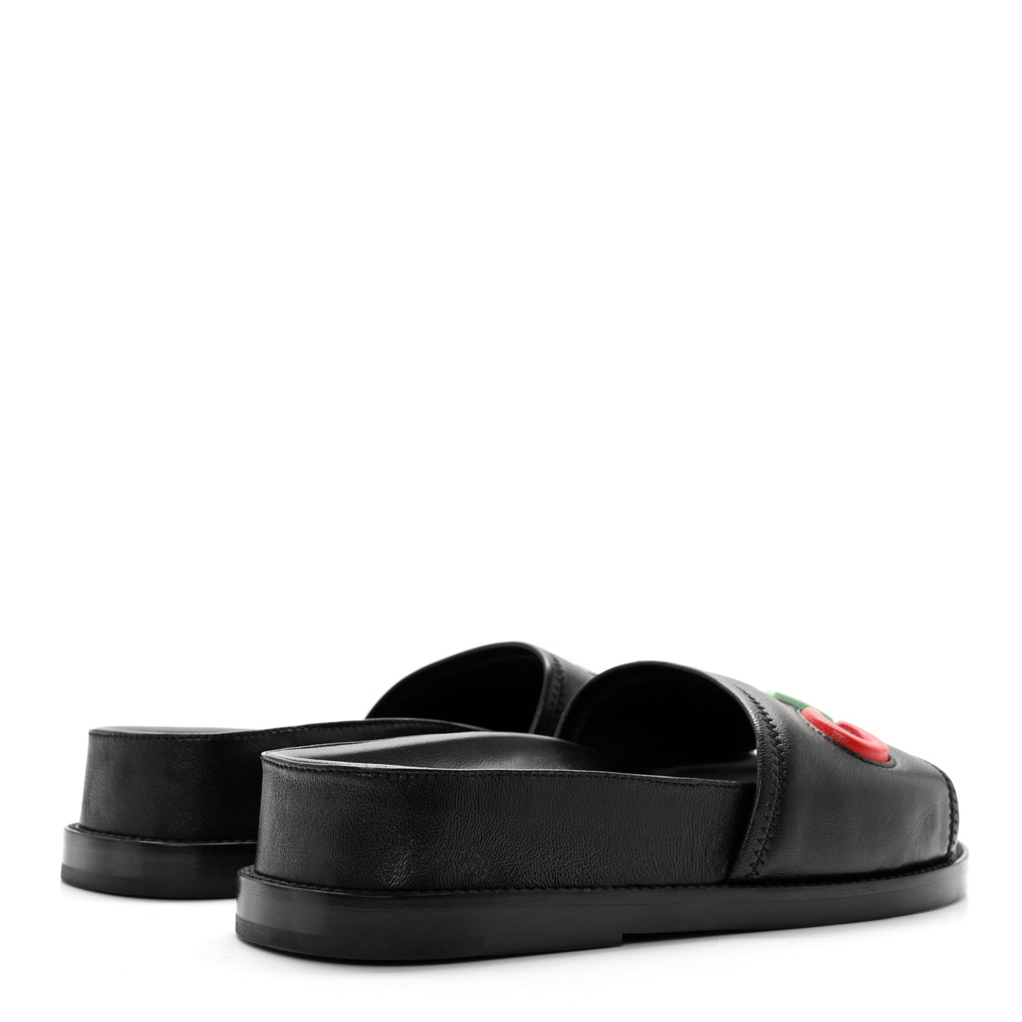 Lambskin Cha-Nel Mule Sandals 36 Black Multicolor