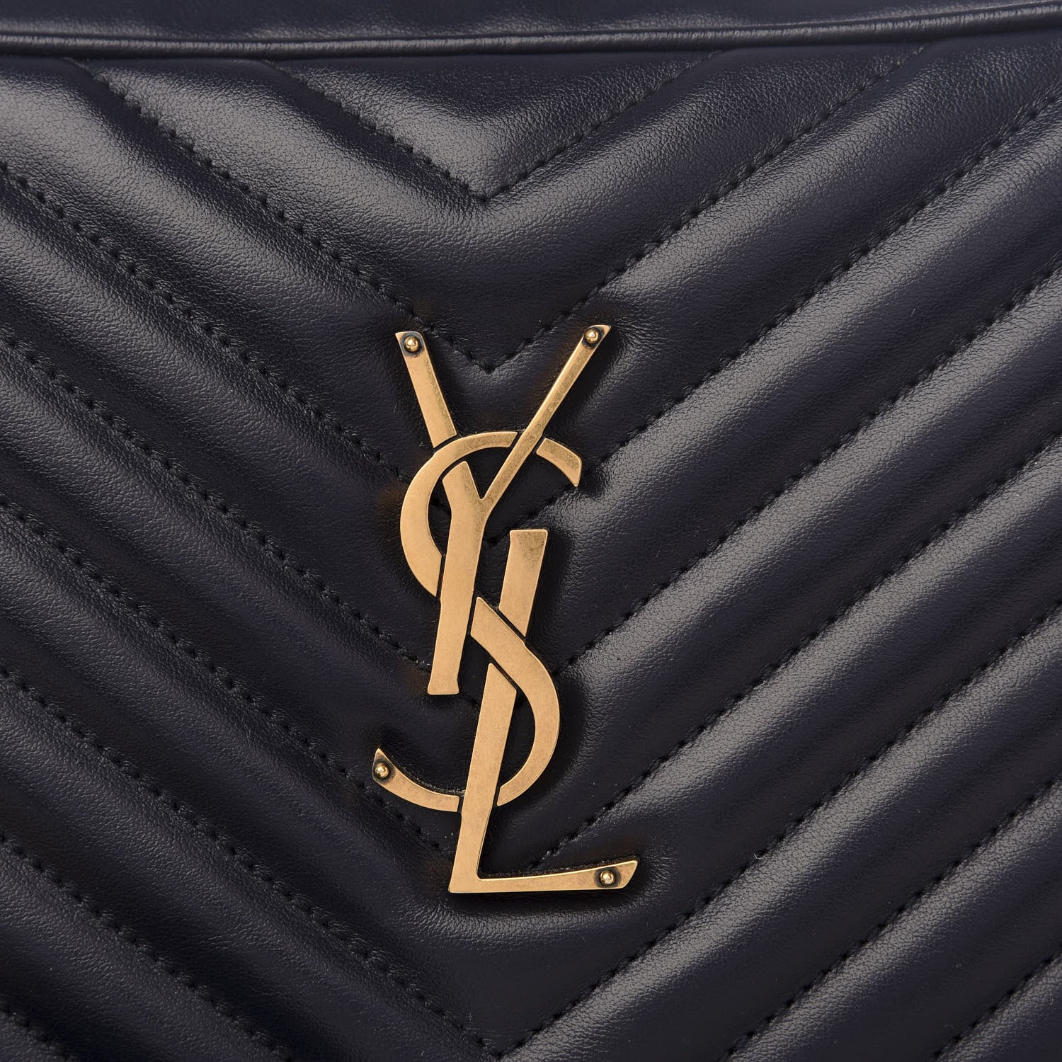 Saint Laurent Calfskin Matelasse Monogram Lou Camera Bag Navy 8 of 8