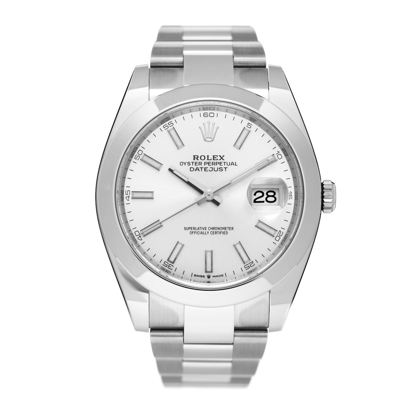 Stainless Steel 41mm Oyster Perpetual Datejust Watch Silver 126300