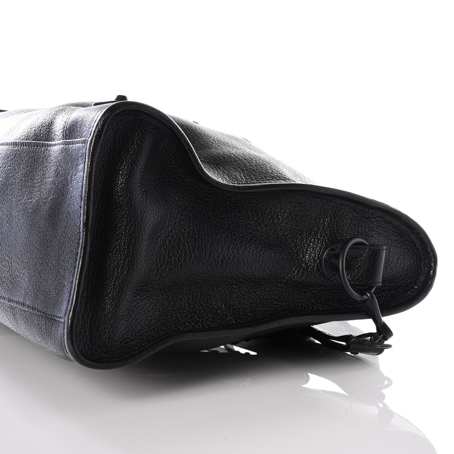 Balenciaga Shiny Grained Goatskin Black Metallic Edge City Black 8 of 9