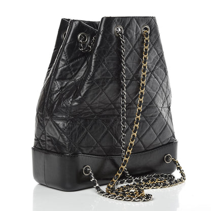 Chanel Aged Calfskin Quilted Gabrielle Backpack Black 3 of 10