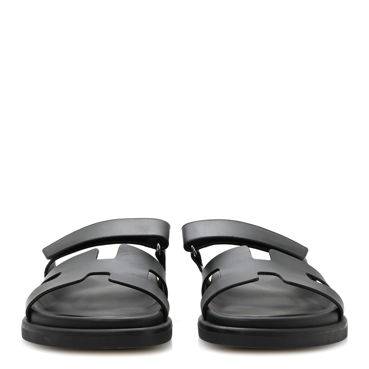 Hermes Calfskin Womens Chypre Sandals 38 Black 3 of 9