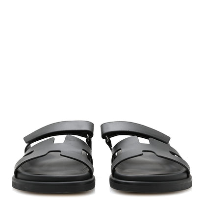 Hermes Calfskin Womens Chypre Sandals 38 Black 3 of 9