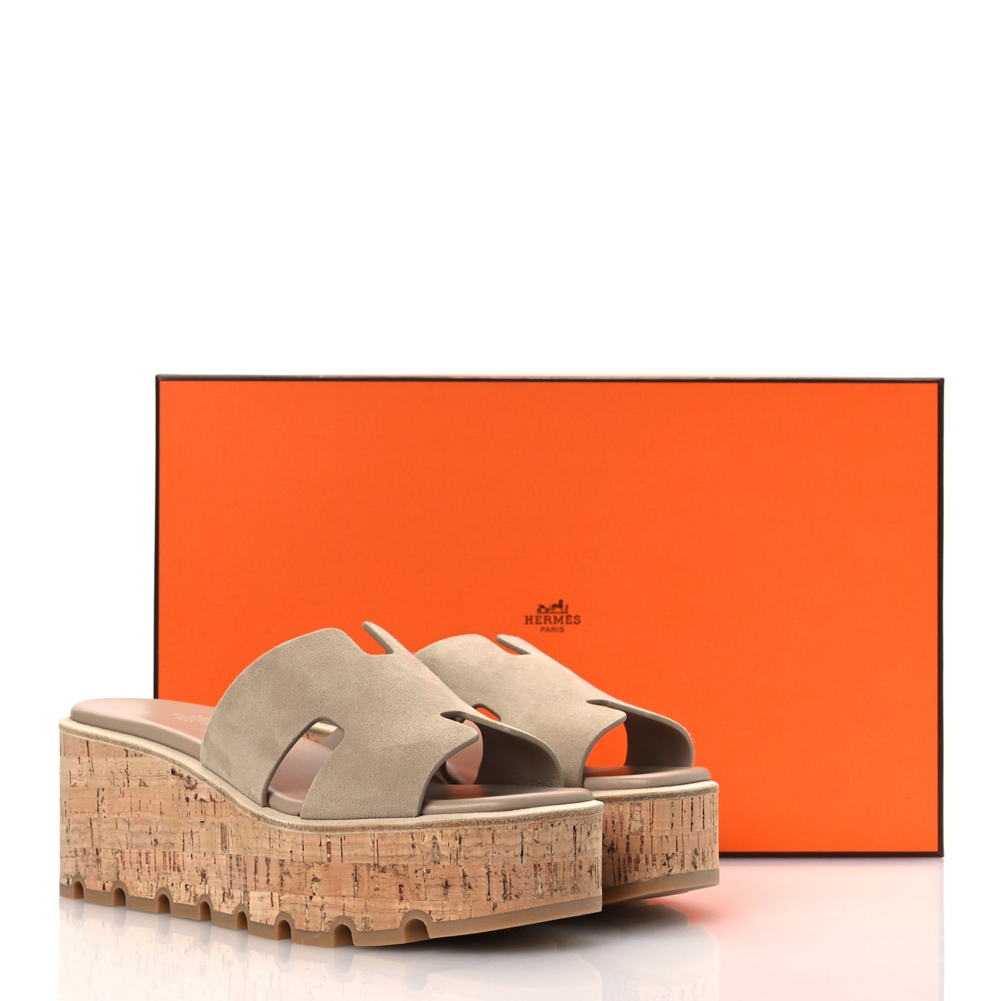 Suede Goatskin Cork Eze 30 Sandals 38 Beige Argile