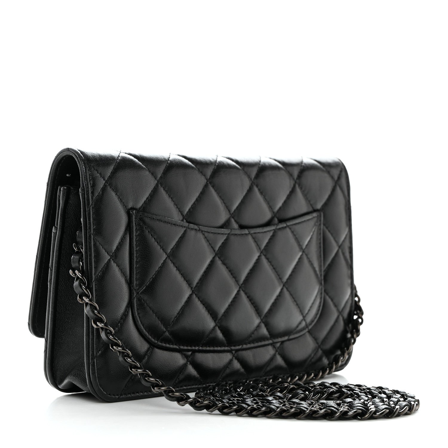 Chanel Lambskin Quilted Wallet On Chain WOC So Black 2 of 11