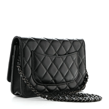 Chanel Lambskin Quilted Wallet On Chain WOC So Black 2 of 11
