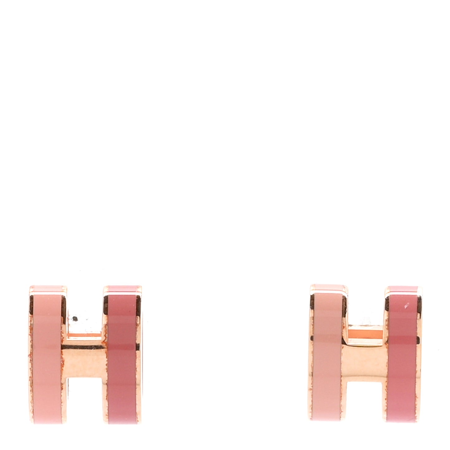 Rose Gold Lacquered Mini Pop H Earrings Rose Dragee